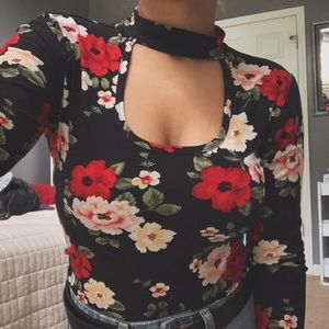 Floral Choker Blouse